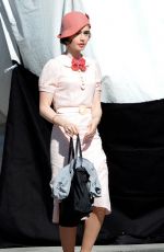 LILY COLLINS on the Set of 