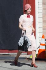 LILY COLLINS on the Set of 