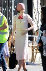 LILY COLLINS on the Set of 