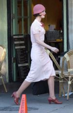 LILY COLLINS on the Set of 