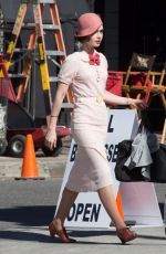 LILY COLLINS on the Set of 