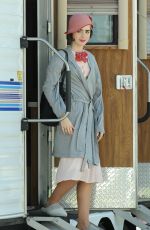 LILY COLLINS on the Set of 