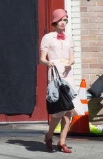 LILY COLLINS on the Set of 