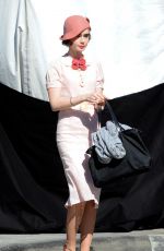 LILY COLLINS on the Set of 