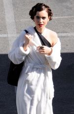 LILY COLLINS on the Set of 