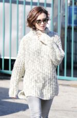 LILY COLLINS Out in Los Angeles 02/02/2016