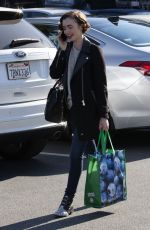 LILY COLLINS Shopping at Pavilions Supermarket in Los Angeles 02/04/2016