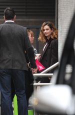 LILY JAMES Arrives at ITV Studios in London 02/01/2016