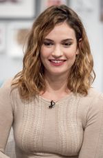 LILY JAMES at Lorraine TV Show in London 02/01/2016