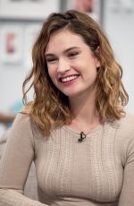 LILY JAMES at Lorraine TV Show in London 02/01/2016