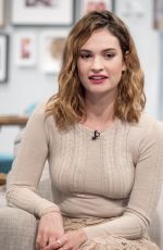 LILY JAMES at Lorraine TV Show in London 02/01/2016