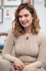 LILY JAMES at Lorraine TV Show in London 02/01/2016
