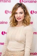 LILY JAMES at Lorraine TV Show in London 02/01/2016