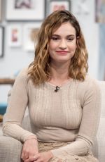 LILY JAMES at Lorraine TV Show in London 02/01/2016