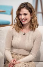 LILY JAMES at Lorraine TV Show in London 02/01/2016