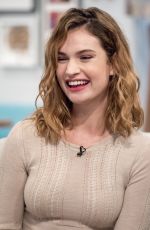 LILY JAMES at Lorraine TV Show in London 02/01/2016