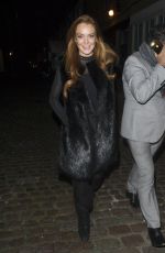 LINDSAY LOHAN at Chiltern Firehouse in London 02/13/2016