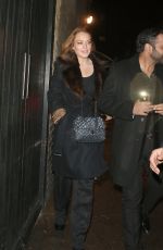 LINDSAY LOHAN Leaves Chiltern Firehouse in Mayfair 02/14/2016
