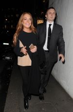 LINDSAY LOHAN Night Out in London 02/03/2016