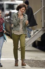 MAGGIE GYLLENHAAL Arrives at Inside Amy Schumer Set in New York