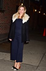 MARGOT ROBBIE Arrives at Late Night with Stephen Colbert in New York 02/07/2016
