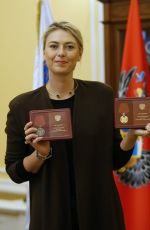MARIA SHARAPOVA Holds A Medal of the Order During A Ceremony to Present State Awards in Moscow 02/05/2016
