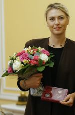 MARIA SHARAPOVA Holds A Medal of the Order During A Ceremony to Present State Awards in Moscow 02/05/2016