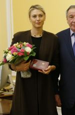 MARIA SHARAPOVA Holds A Medal of the Order During A Ceremony to Present State Awards in Moscow 02/05/2016