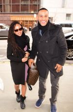 MEAGAN GOOD and Devon Franklin Arrives at Morning Show in New York 01/31/2016
