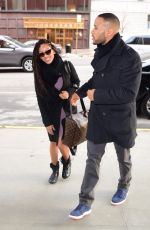 MEAGAN GOOD and Devon Franklin Arrives at Morning Show in New York 01/31/2016