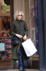 MEG RYAN Leaves Duane Reade Pharmacy and Store in Soho 02/04/2016