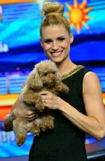 MICHELLE HUMZIKER at Striscia La Notiza at Canal 5 Mediaset Studios in Milan 02/02/2016
