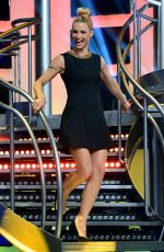 MICHELLE HUMZIKER at Striscia La Notiza at Canal 5 Mediaset Studios in Milan 02/02/2016