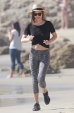 MIRANDA KERR Out Jogging at a Beach in Malibu 02/24/2016