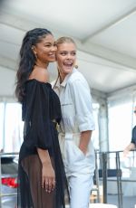 NINA AGDAL and CHANEL IMAN at SI Swimsuit 2016 Swim Beach in Miami 02/17/2016