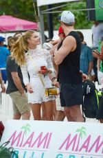 NINA AGDAL at a Beach in Miami 02/20/2016