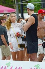 NINA AGDAL at a Beach in Miami 02/20/2016
