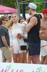 NINA AGDAL at a Beach in Miami 02/20/2016
