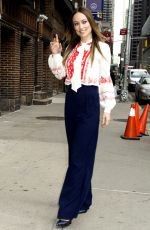 OLIVIA WILDE Arrives at Late Night With Stephen Colbert in New York 02/09/2016