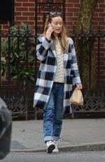OLIVIA WILDE Chatting on Her Phone in West Village 02/17/2016