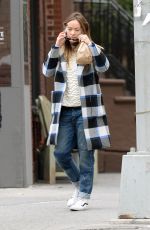 OLIVIA WILDE Chatting on Her Phone in West Village 02/17/2016