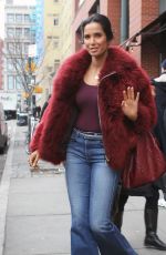 PADMA LAKSHMI Out and About in New York 02/11/2016