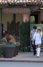 PAMELA ANDERSON with Her Sons Dylan Jagger Lee and Brandon Lee Leaves Bui Sushi Restaurant in Malibu 02/01/2016