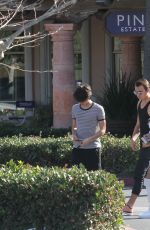PAMELA ANDERSON with Her Sons Dylan Jagger Lee and Brandon Lee Leaves Bui Sushi Restaurant in Malibu 02/01/2016