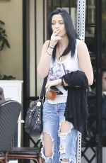 PARIS JACKSON in Ripped Jeans Out Smoking in Los Angeles 01/16/2016