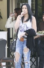 PARIS JACKSON in Ripped Jeans Out Smoking in Los Angeles 01/16/2016
