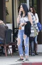 PARIS JACKSON in Ripped Jeans Out Smoking in Los Angeles 01/16/2016