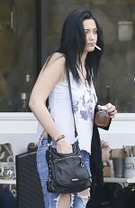 PARIS JACKSON in Ripped Jeans Out Smoking in Los Angeles 01/16/2016