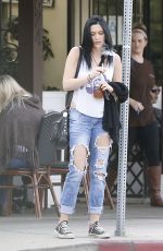 PARIS JACKSON in Ripped Jeans Out Smoking in Los Angeles 01/16/2016