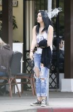 PARIS JACKSON in Ripped Jeans Out Smoking in Los Angeles 01/16/2016